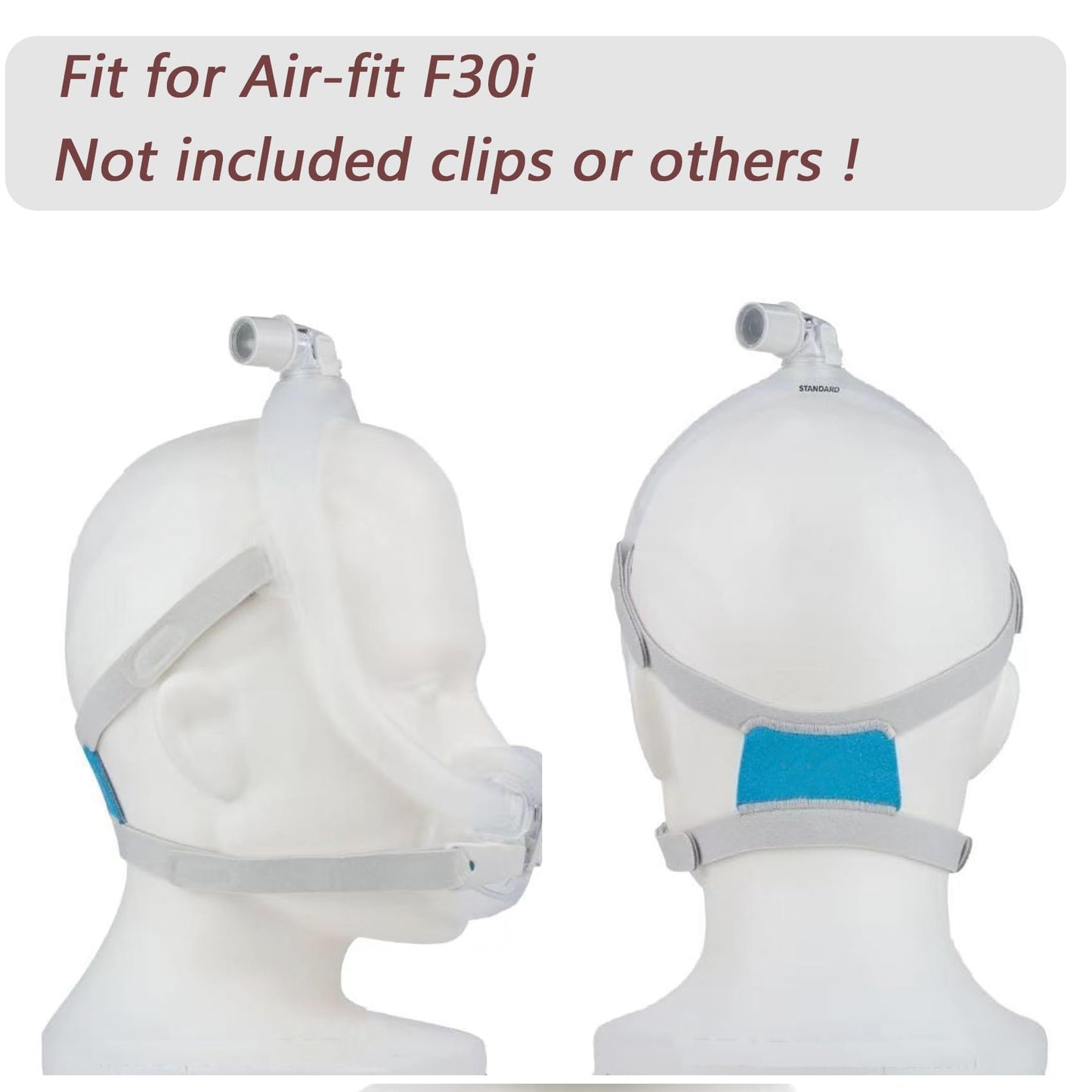 2 Packs Replacement Headgear Straps Fit for Airfit F30i Great Value Premium Soft Stretchy Material Adjustable Magic Tape Design for a Better Seal
