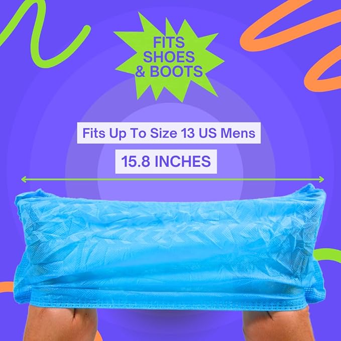 Frontline Shoe Covers Disposable Non-Slip 100 Pack, Premium Non-Woven Durable Booties Shoes Covers – Water Resistant Thick Anti-Slip - One Size Fits Most by Frontline (Blue 1000 Pack)