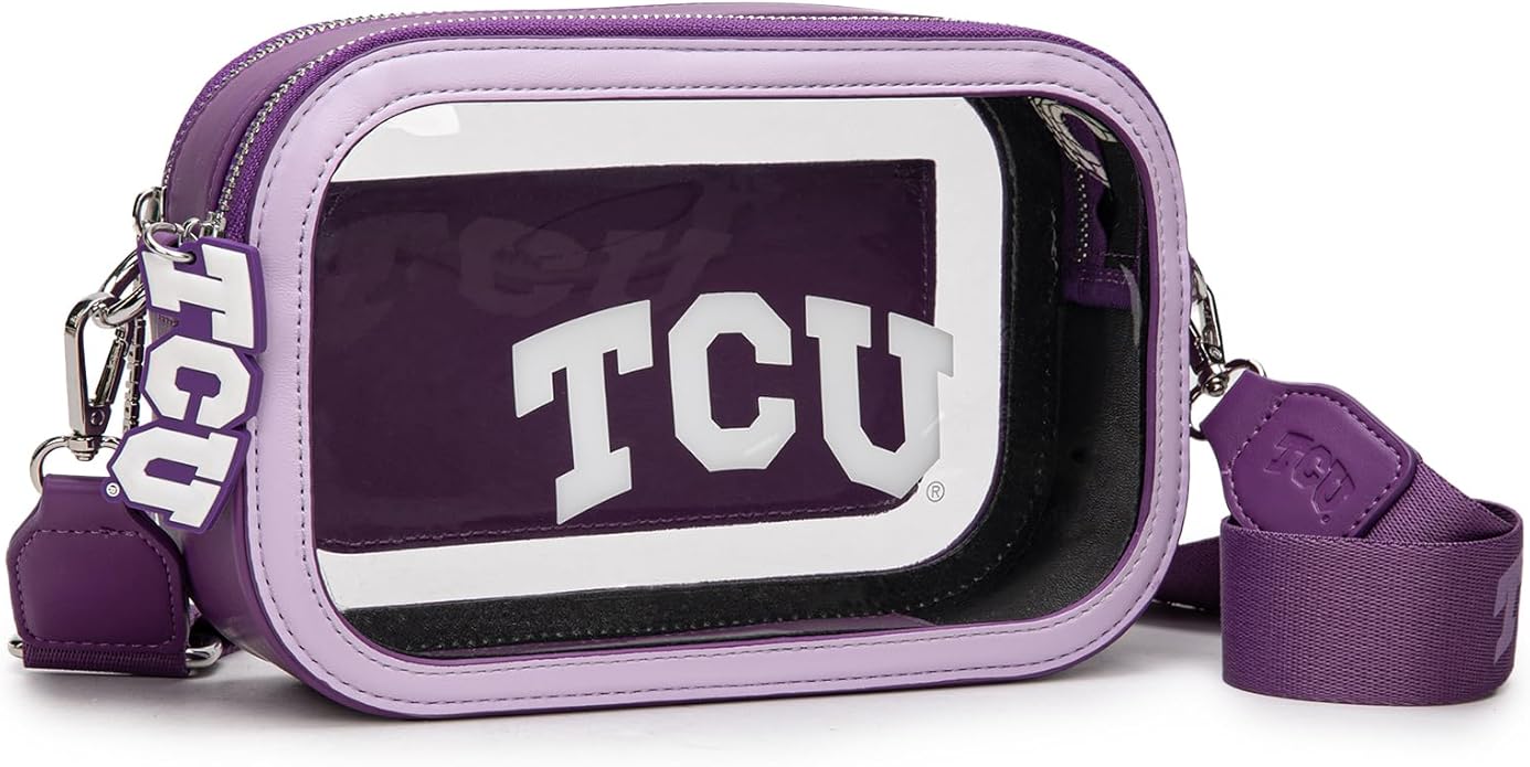 Montana West NCAA Clear Bag for Stadium Events Handbags for Sports Fans with Adjustable Nylon Strap,Card Pocket & Team Logo