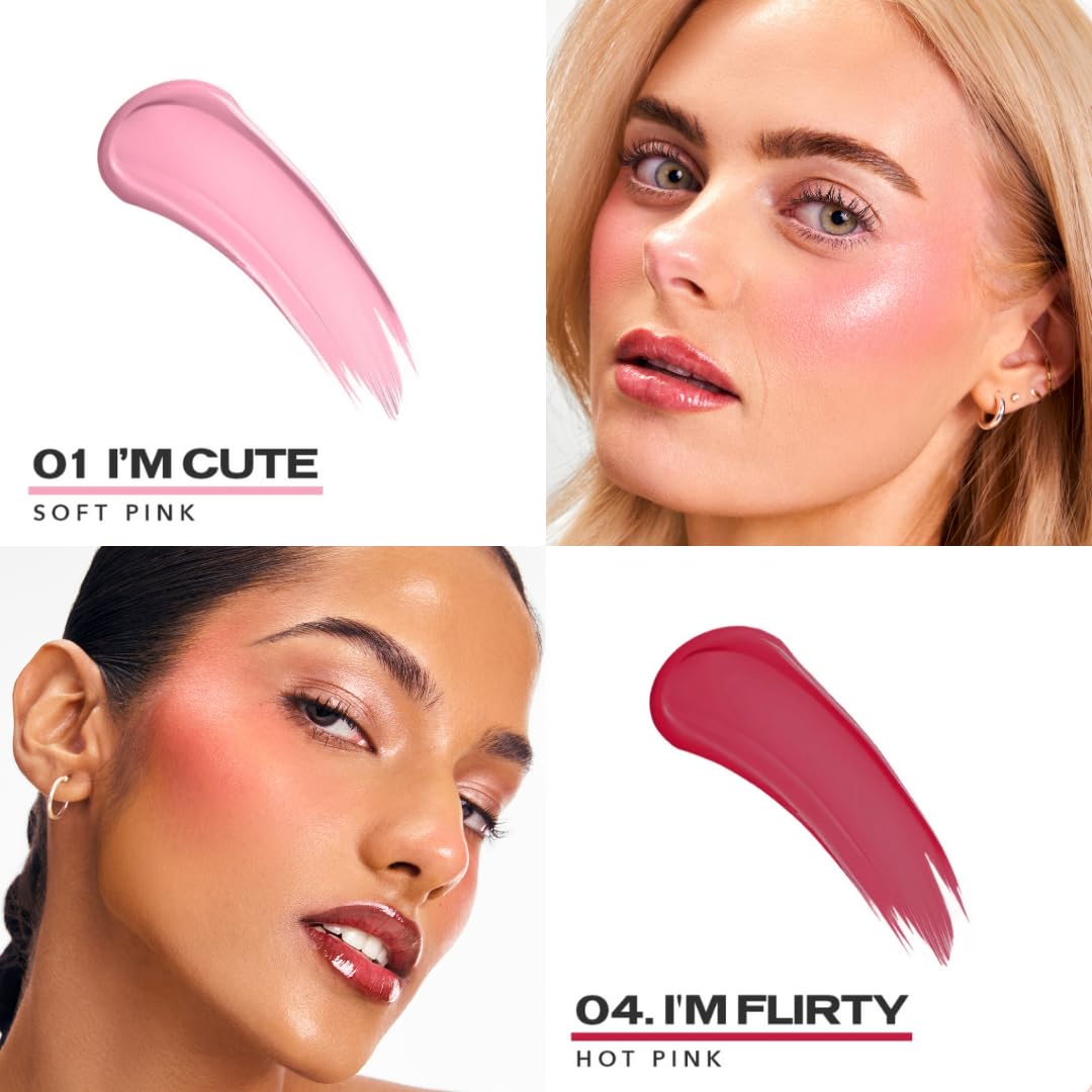 Sacheu Cheek STAY-N Liquid Blush for Cheeks - High Pigment, Buildable, Lightweight Cream Blush Infused With Squalane, for Dewy R