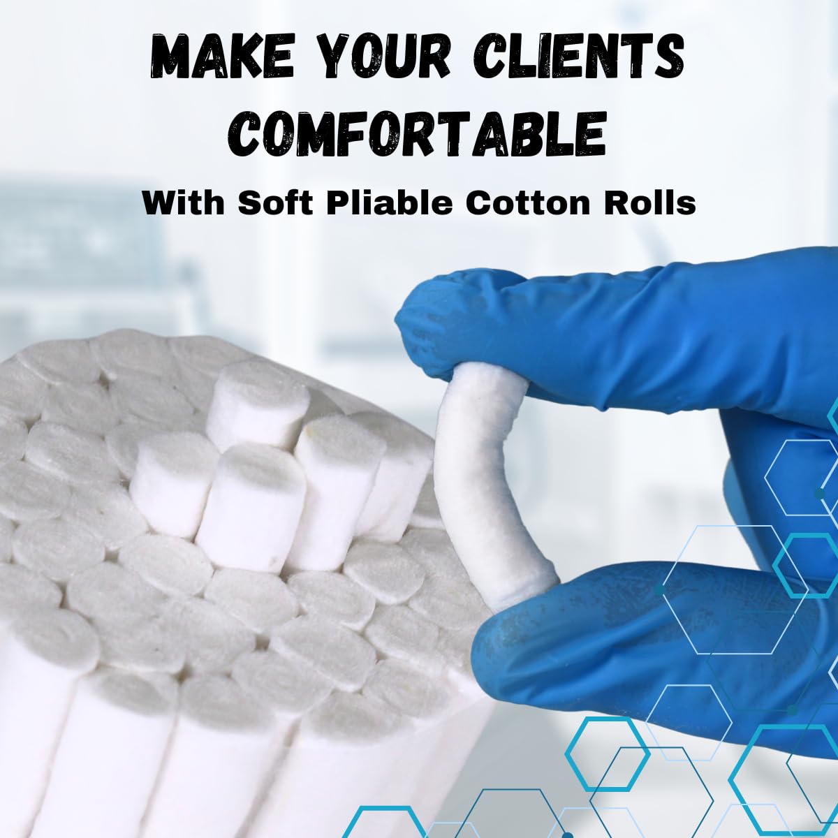 Cotton Dental Rolls 100 Count | Absorbent Nose Plugs and Nose Bleed Stoppers for Dental Procedures, Wisdom Teeth Recovery, and First Aid | Soft, Gentle, Cotton Supplies