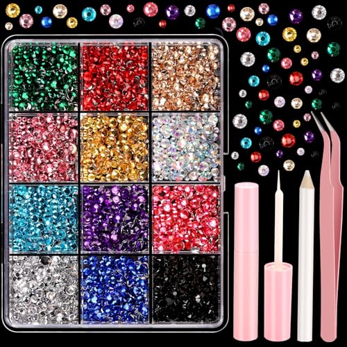 YGDZ Face Rhinestones Kit, Face Eye Gems for Makeup, Face Jewels Set with Face Makeup Glue, Nail Gems, Rhinestones for Bod...