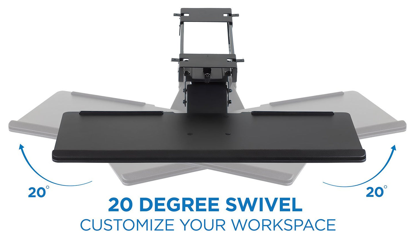 Mount-It! Under Desk Computer Keyboard and Mouse Tray, Full Motion Slide Out Keyboard Tray with Tilt, Swivel and Height Adjustment, Ergonomic Keyboard Drawer with Gel Wrist Pad, Black
