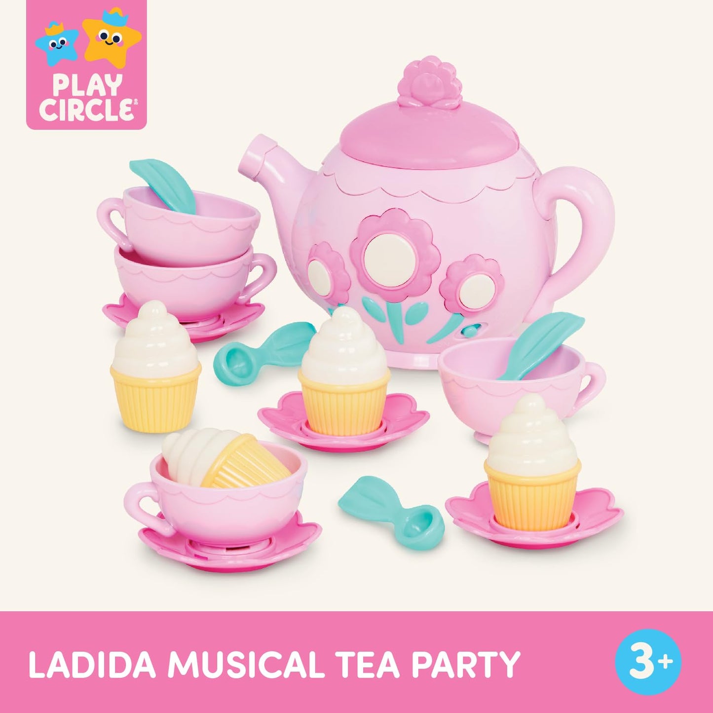 Battat – Play Circle – Singing Teapot – Toy Food – Pretend Play – Kitchen Set – 3+ Years(17 Pieces)