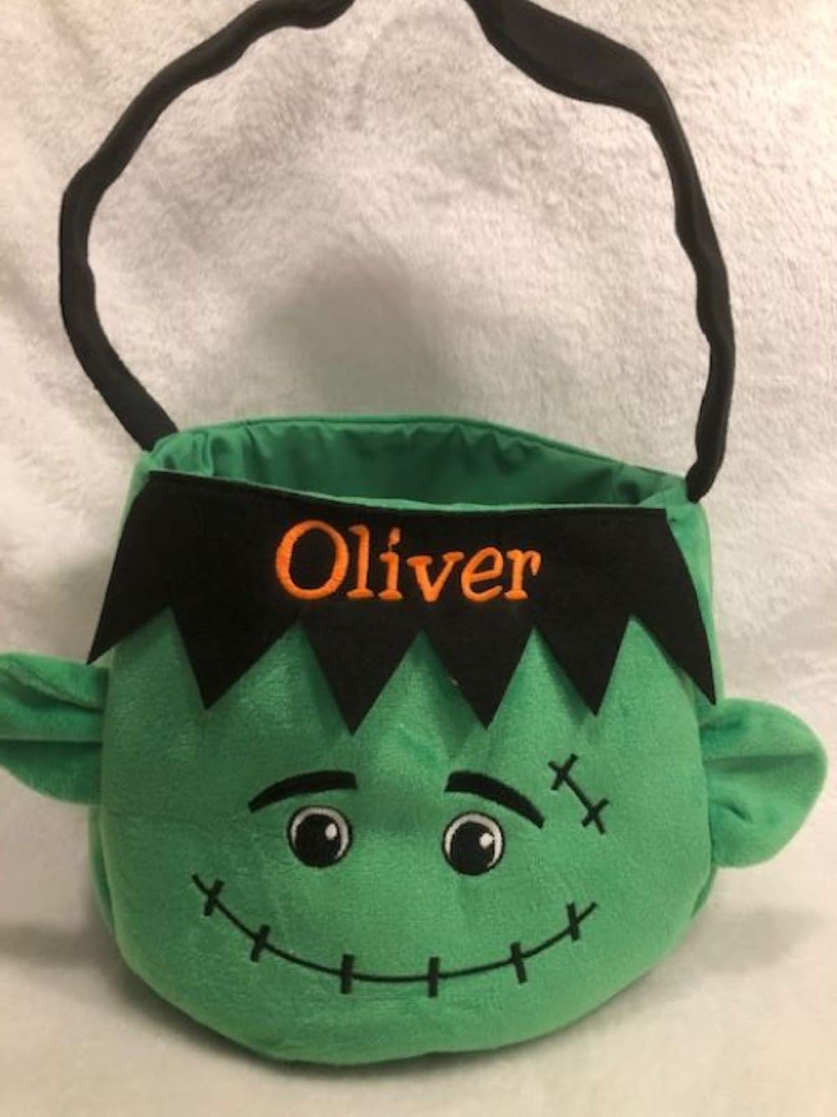 Embroidered Personalized Halloween Basket Trick or Treat customized Bucket