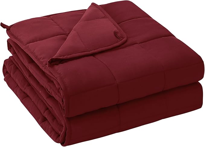 yescool King Size Weighted Blanket for Adults (20 lbs, 80” x 87”, Red) Cooling Heavy Blanket for Sleeping Perfect for 190-210 lbs, Breathable Blanket for Adults & Couple All Season, Machine Washable