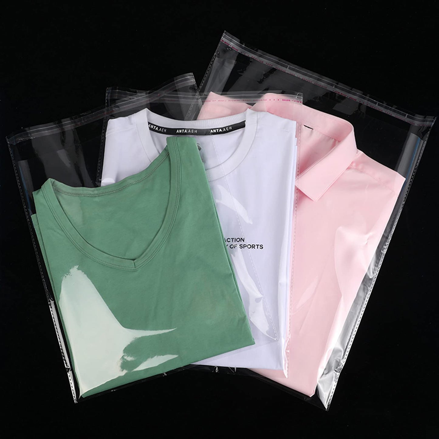 Clear Resealable Cellophane Plastic Bags for Packaging Shirts, Clothing and Products,100 Pcs 12x16 Inches Large Self Sealing Cellophane Bags