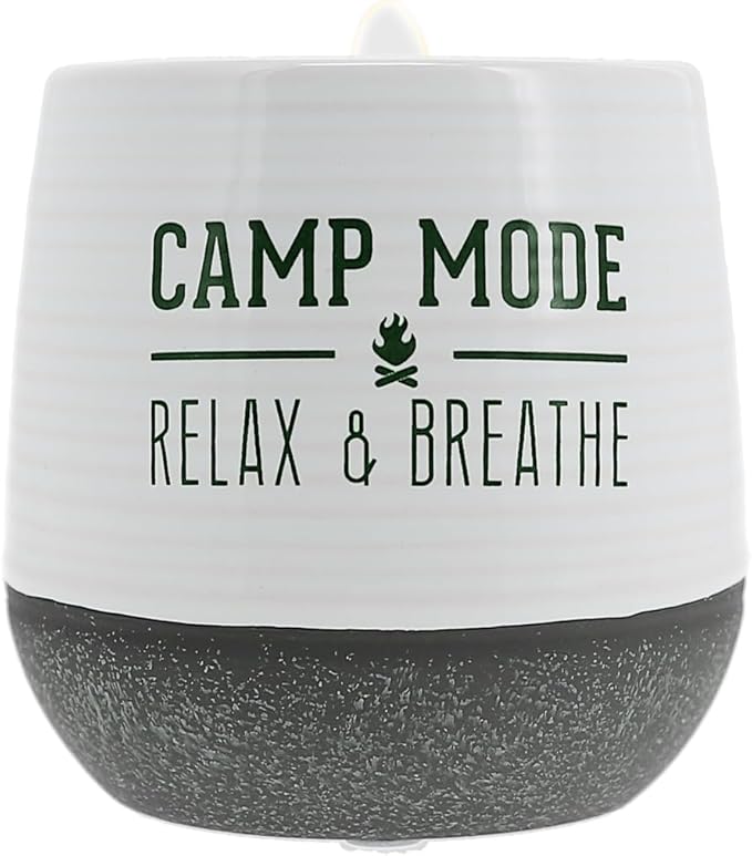 Pavilion Gift Company - Camp Mode - 11oz Wax Reveal Secret Surprise Message Single-Wick Jasmine Scented Candle Outdoorsy A...