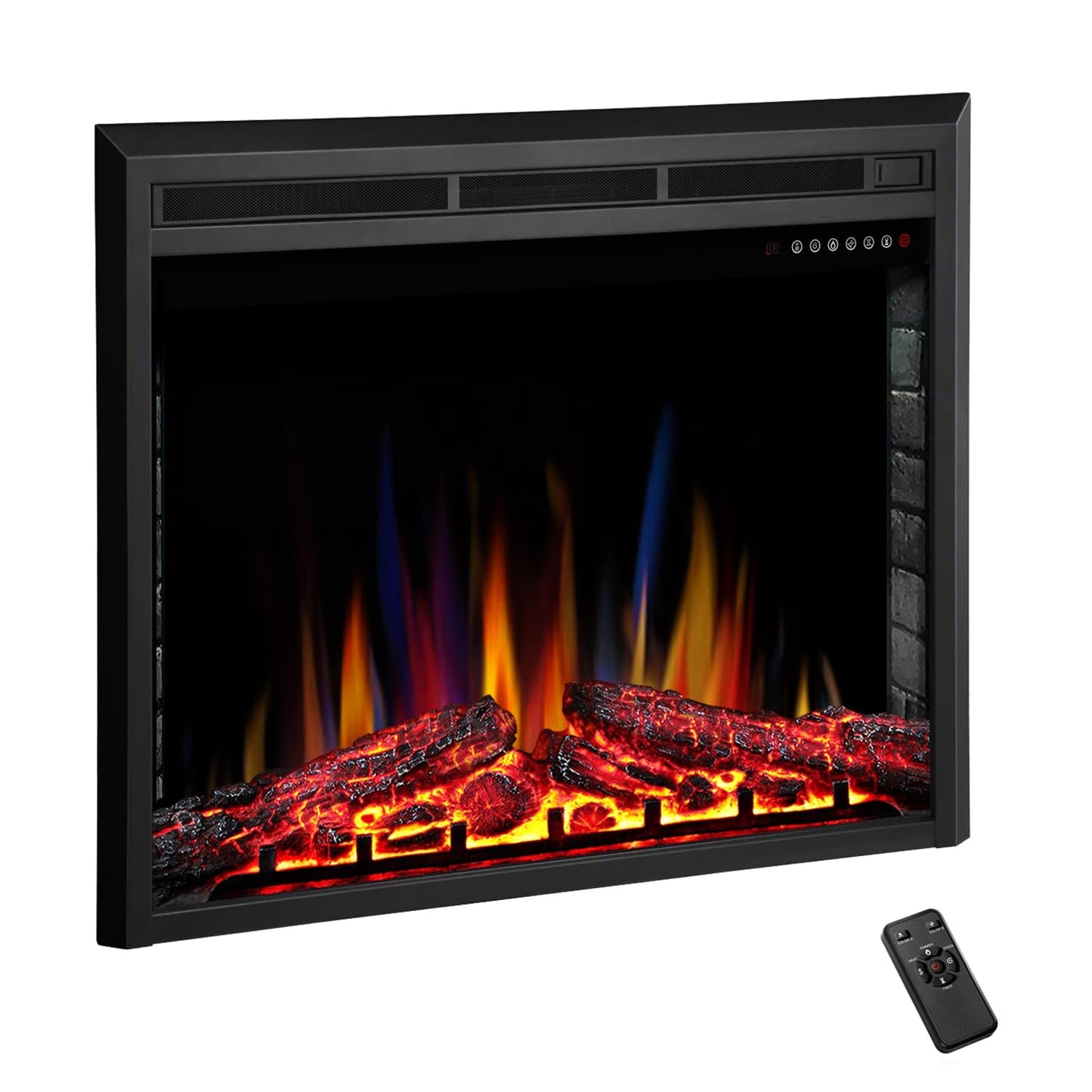R.W.Flame A-36 Electric Fireplace Insert ,Recessed Electric Stove Heater,Touch Screen,Remote Control,750W-1500W With Timer & Col