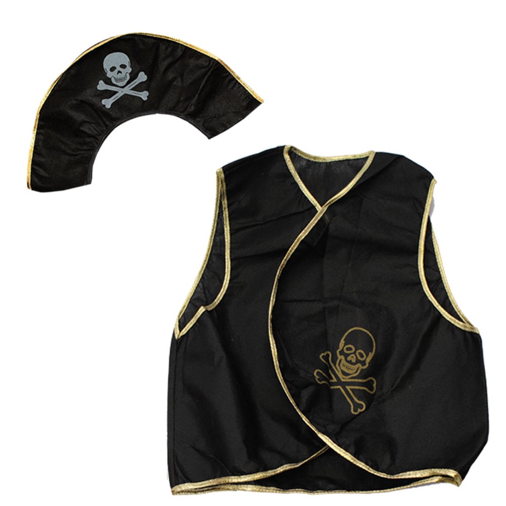 Funny Party Hats Pirate Costume for Kids - 9 Pc Set - Pirate Accessories Toys- Dress Up Clothes