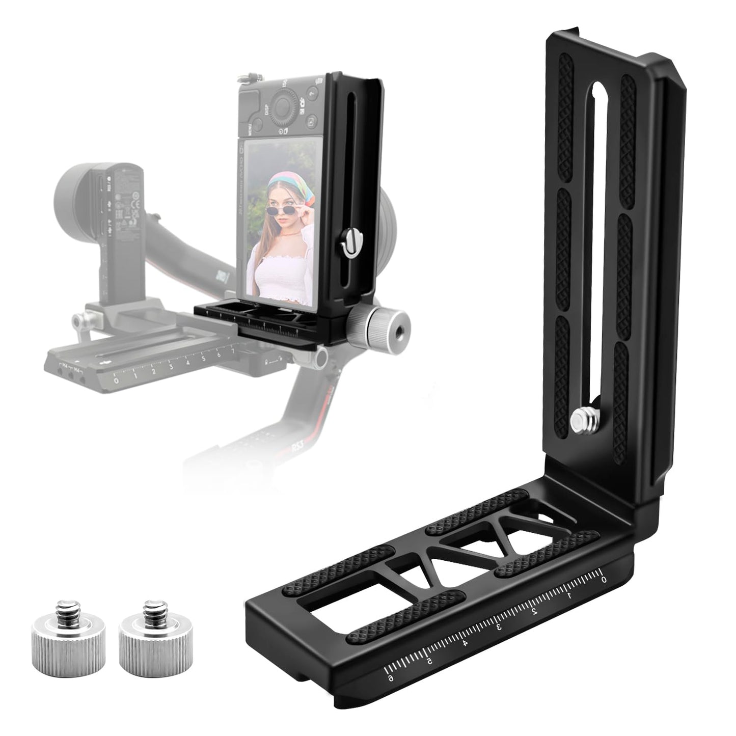 Wewoga Aluminum L Bracket Horizontal Vertical Switching Gimbal L Handle Camera Quick Release Tripod Plate Compatible With Dji Ro