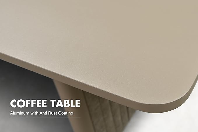 PURPLE LEAF 10 Pieces Patio Conversation Sets with Coffee Table All Weather Outdoor Couch Sectional Set with Cushion Conversation Set for Garden Poolside Backyard Beige