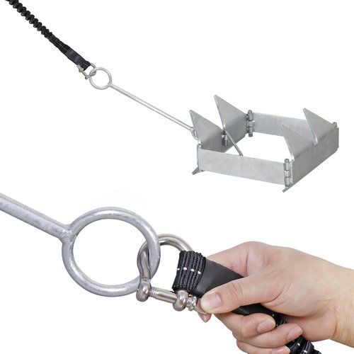 DorBuphan Boat Anchor 19 LBS with Anchor Rope, Hot-Dipped Galvanized Folding Box Anchor, Boat Slide Cube Anchor Suitable for Boats up to 20' - 30’