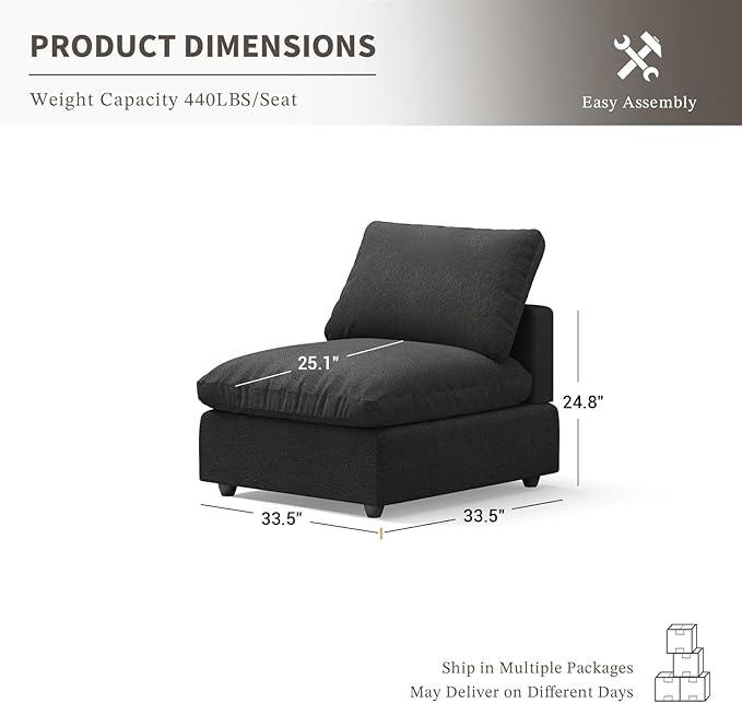 Modular Sectional Sofa Couch for Living Room, Convertible Upholstered Comfy Couches Deep Seat Sofa | Removable & Washable Cushion Covers, Filled with Down Cotton | Free Combination Sleeper Sofa Bed