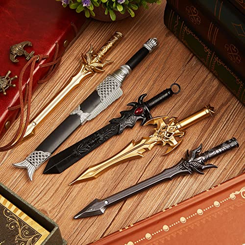 Yexiya 24 Pack Ancient Sword Pens Set Gel Ink Novelty Fun Cool Sword Plastic Gel Ink Cool Pens for Christmas Birthday Part...