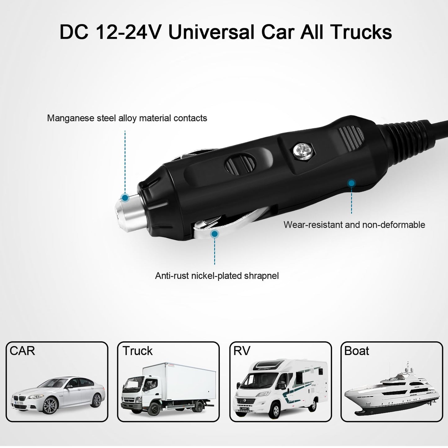 JUYOON 90W DC 12V-24V Fast Car Charger Compatible with AirSense 11 AirCurve 11 airmini 11 cpap Machines