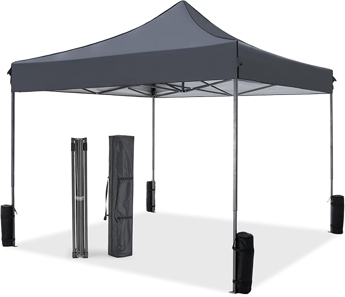 NEWBULIG 10x10 FT Pop Up Canopy Easy Up Tents for Camping Parties Events Beach Backyard Portable Outdoor Shelter Heavy Dut...