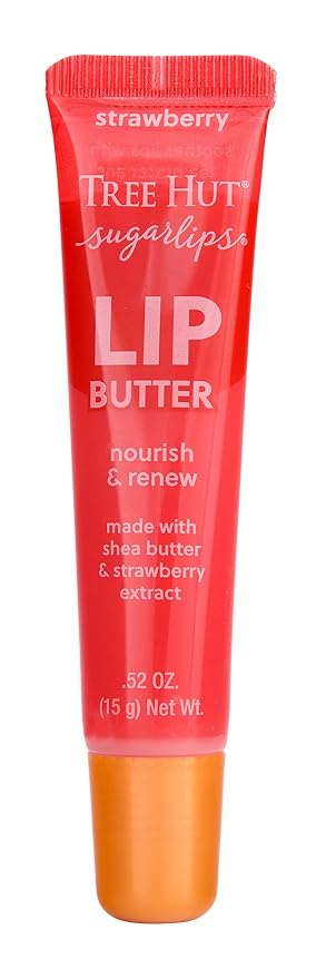 Tree Hut Strawberry Sugarlips Lip Butter, Hydrating Lip Care for Soft, Smooth & Nourished Lips, Holiday Gift & Stocking Stuffer, 0.52 fl oz