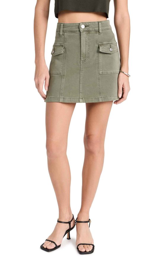 PAIGE Women's Jessie Skirt W/Cargo Pockets, Vintage Ivy Green, 30