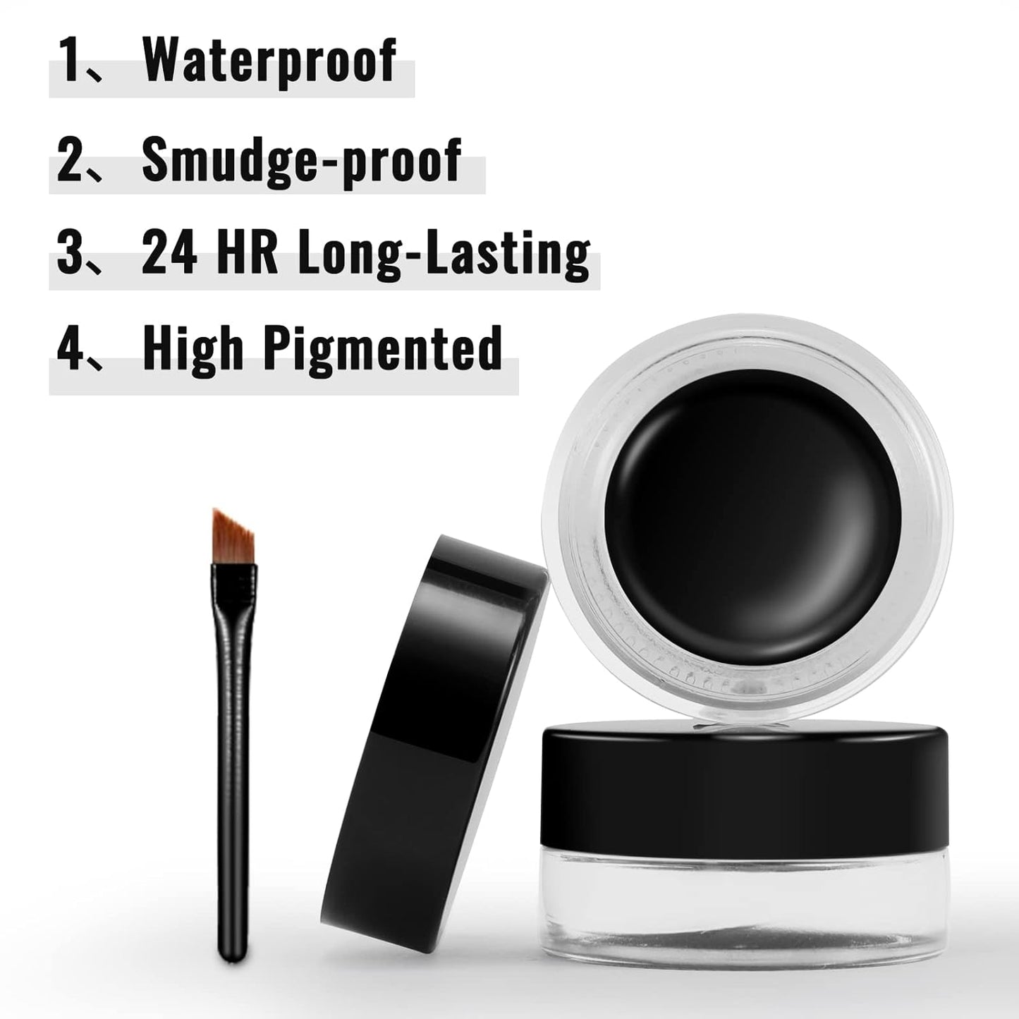 Erinde Purple Gel Eyeliner, Waterproof Cream Eyeliner Gel Pot, High-Intensity Pigments Long Lasting Smudge-Proof Eye Liner Halloween Makeup, Waterline Matte Eye Liner with 2PCS Brushes, 11 Taro Purple