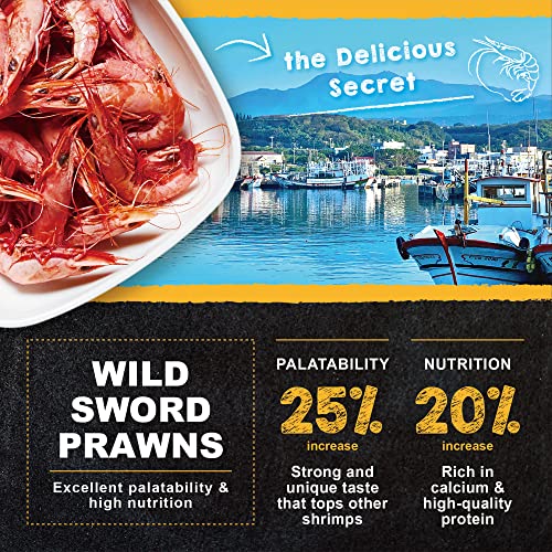 Ultra Fresh Marine Fish Food, 75% Sword Prawns + Squids, Natural Protein, Color Enhancement, for Small Saltwater Fish, Mar...
