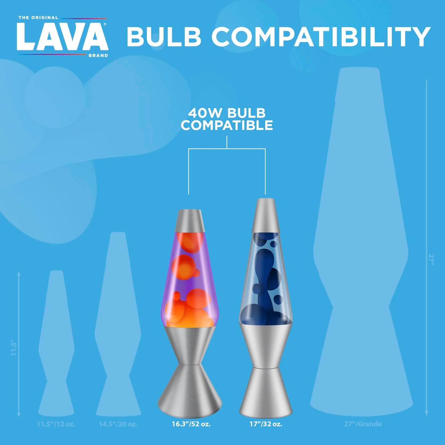 Lava 5032-6 40-Watt Replacement Item #5032 Light Bulb, 2 Count (Pack of 1), Clear