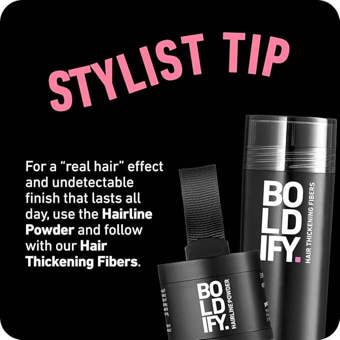 BOLDIFY Hairline Powder - Root Touch Up Hair Color for Gray Coverage - Bald Spot Concealing Hair Powder for Women & Men - 24-Hour Stain-Proof - Medium Brown
