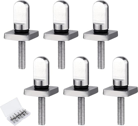 6pcs 316 Stainless Steel Fin Screws, No Tool Surfboard Fin Screws with O Rings Paddle Board Replacement for SUP Paddleboar...