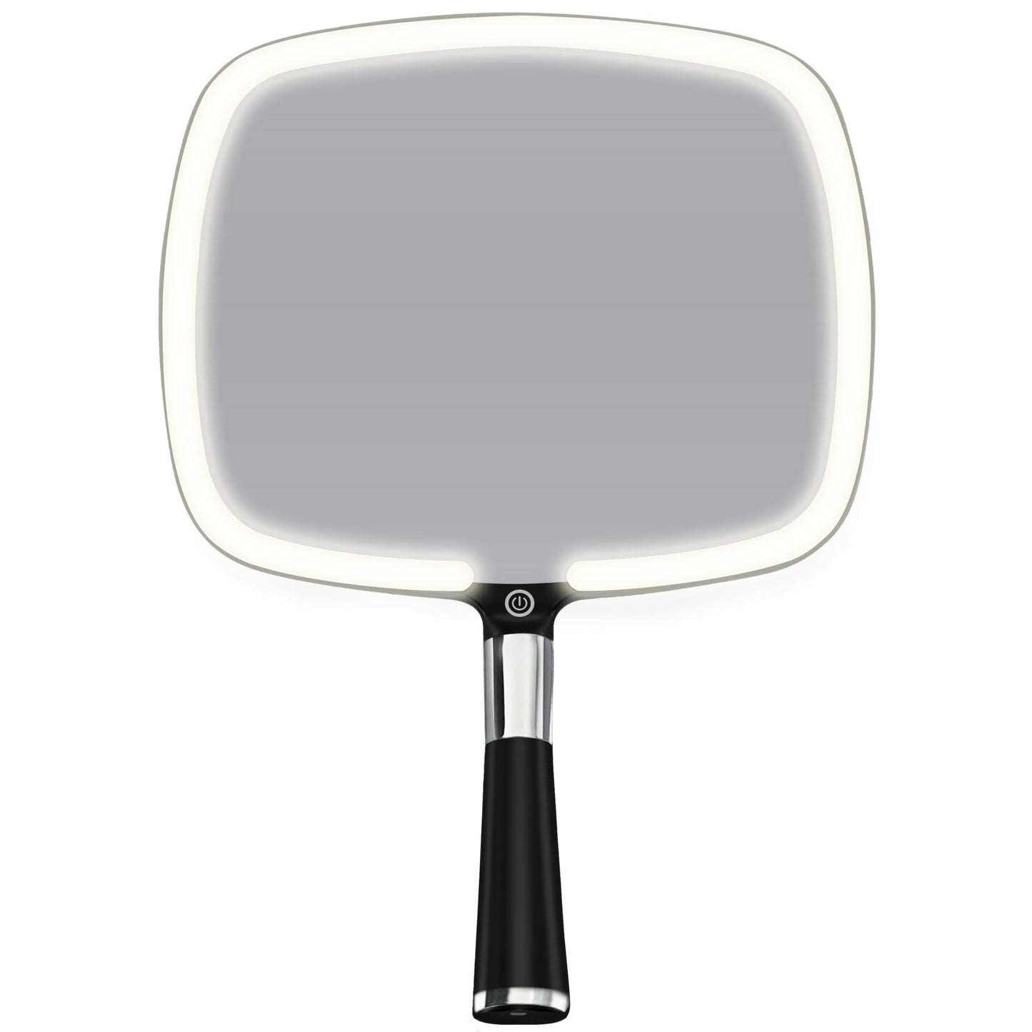 MIRRORVANA Lighted Travel Makeup Mirror - 2 in 1 Handheld & Tabletop LED Mirror with 3 Light Modes, Detachable Stand, and Comfy