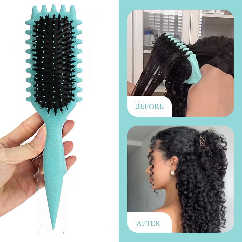 Curl Defining Brush, Curl Brush For Curly Hair, Curly Hair Brush for Combing and Shaping Curls to Reduce Pulling and Curl Separa