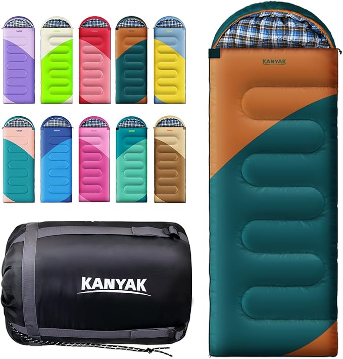 Camping Sleeping Bag, 32℉ Sleeping Bags for Adults Kids Teens Cold Weather Warm Sleeping Bag Winter for 3-4 Season Campin...