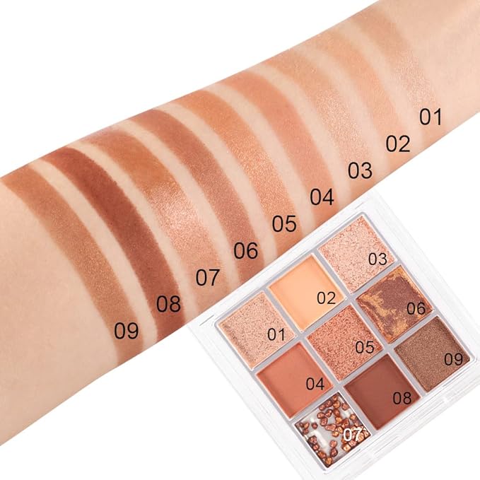 AMY'S DIARY Dark Brown EyeShadow Palette, Copper Eyeshadow glitter brown matte Shimmer Makeup,Hazel Eyes Eyeshadow Palette,smokey eye eyeshadow palette waterproof Long Lasting