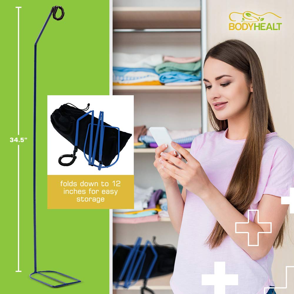 BodyHealt CPAP Hose Holder for Bed - Tangle Free CPAP Hose Hanger for CPAP Machine. Portable Travel CPAP Tube Holder with Bag & Adjustable Swivel Arm to Prevent Blockage Bedside CPAP Hook for Sleeping