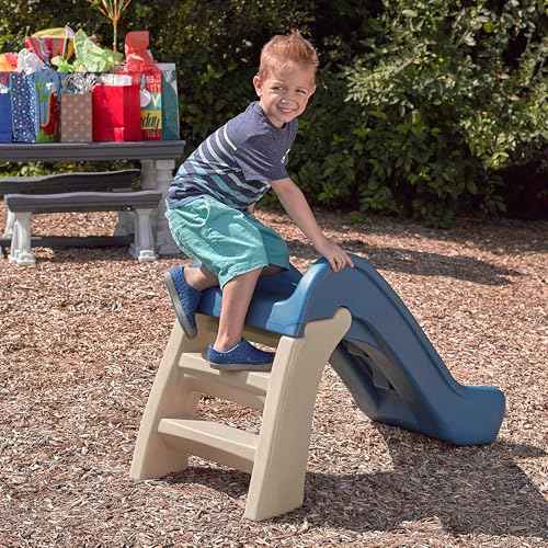 Step2 Play & Fold Junior Slide, Kids Indoor/Outdoor Play Slide, Backyard Playground Set, Easy Grip, Wide Ladder, Outside Jungle Gym, For Toddlers 1.5-4 Years Old