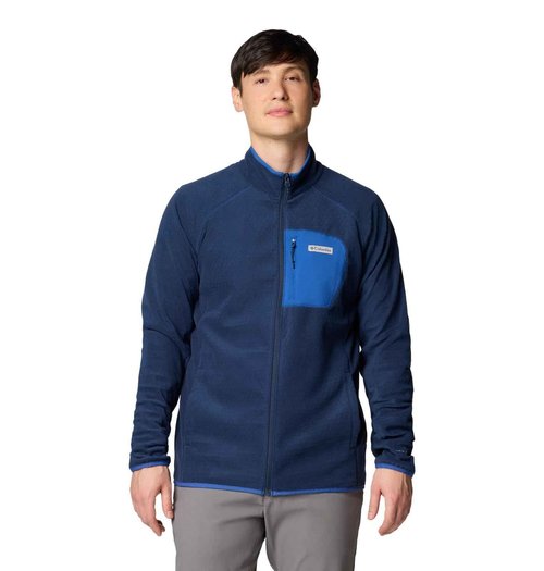 Columbia Men's Outdoor Tracks Full Zip II, Collegiate Navy/MTN Blue, Small