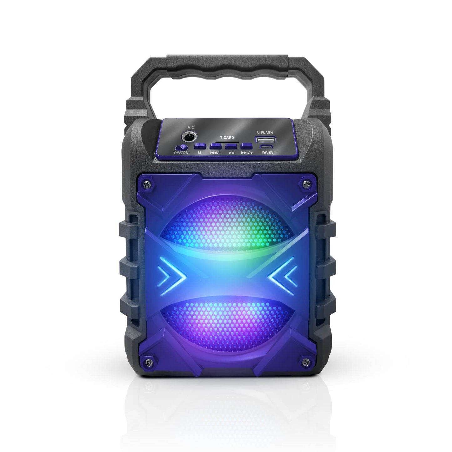 Top Tech Audio Jet-4 400W Bluetooth Speaker, 4" Woofer, Louder Volume, Crystal Clear Stereo, Rich Bass, 100ft Wireless Range, Mic Input, Portable Speaker – Blue