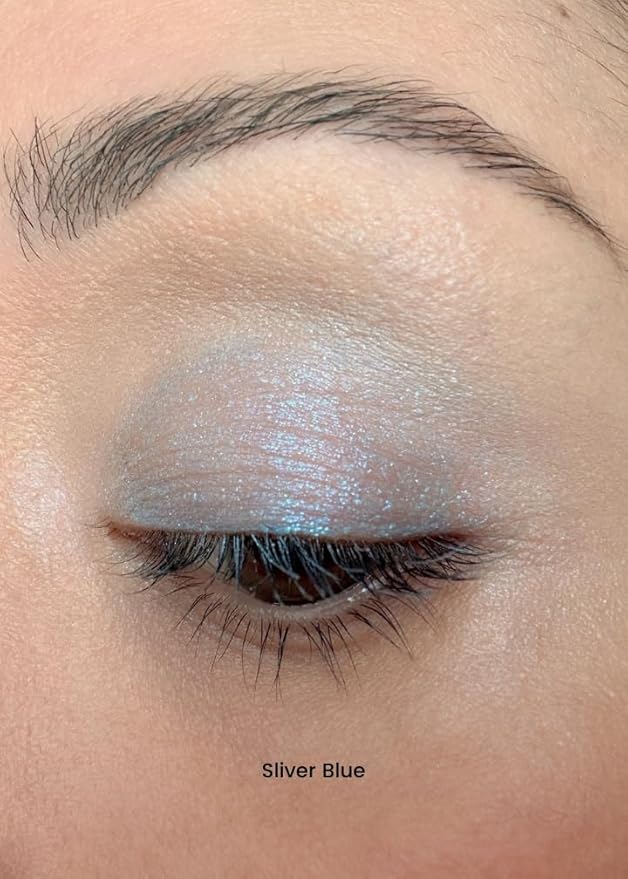 M2U NYC Silver Blue Shimmer Liquid Eyeshadow – Quick Drying Liquid Eye Shadow with One Swipe Pigment Coverage – Long Lasting, Buildable & Blendable Crease Proof Formula – Shimmer Finish