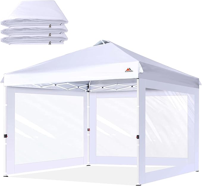SCOCANOPY Clear Window Sidewall for 10x10 Canopy Frame, 3 Pack Sunwalls Only,(White)