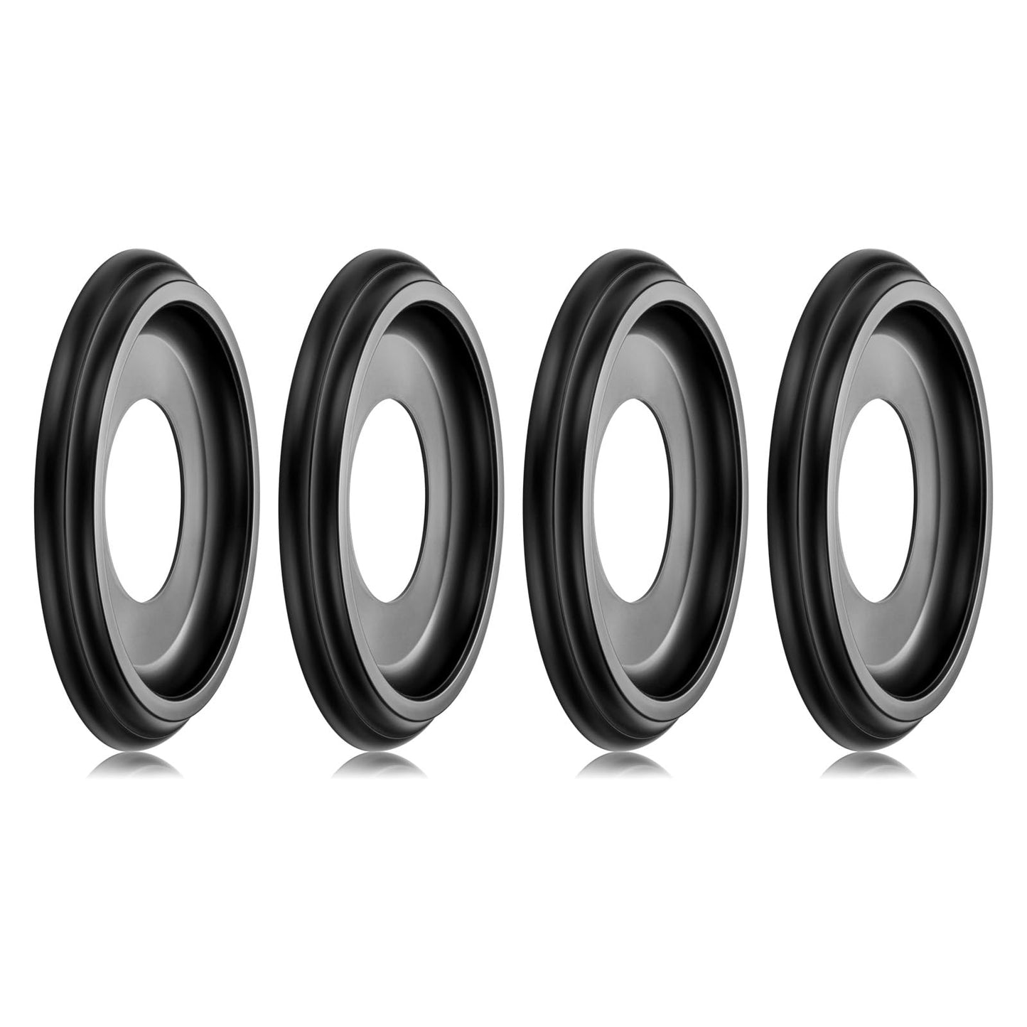 4 Packs Molded Nylon Ceiling Medallion for Light Fixtures and Ceiling Fans,10"OD x 4"ID x 1"P (Fits Canopies up to7-1/4") (Black)