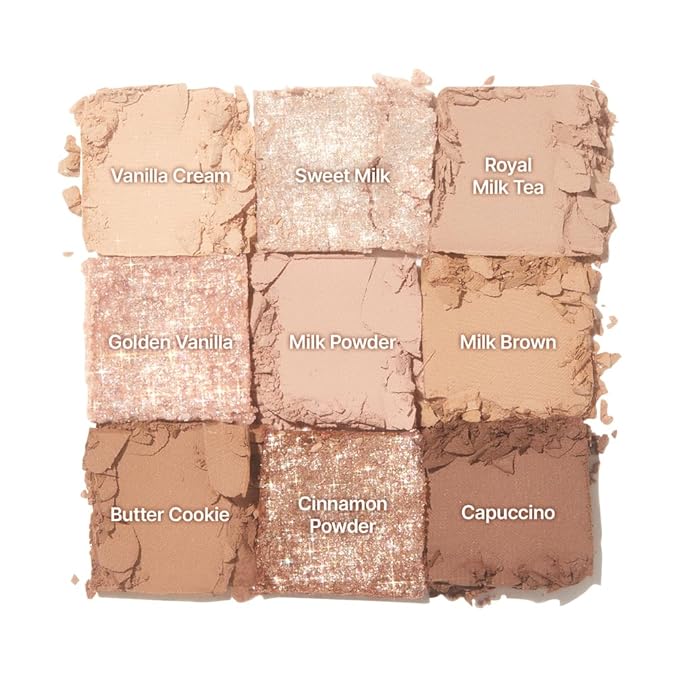 dasique Shadow Palette #07 Milk Latte l Cruelty-Free l 9 Blendable Shades in Smooth Matte and Shimmer Finishes with Gorgeous Pearls