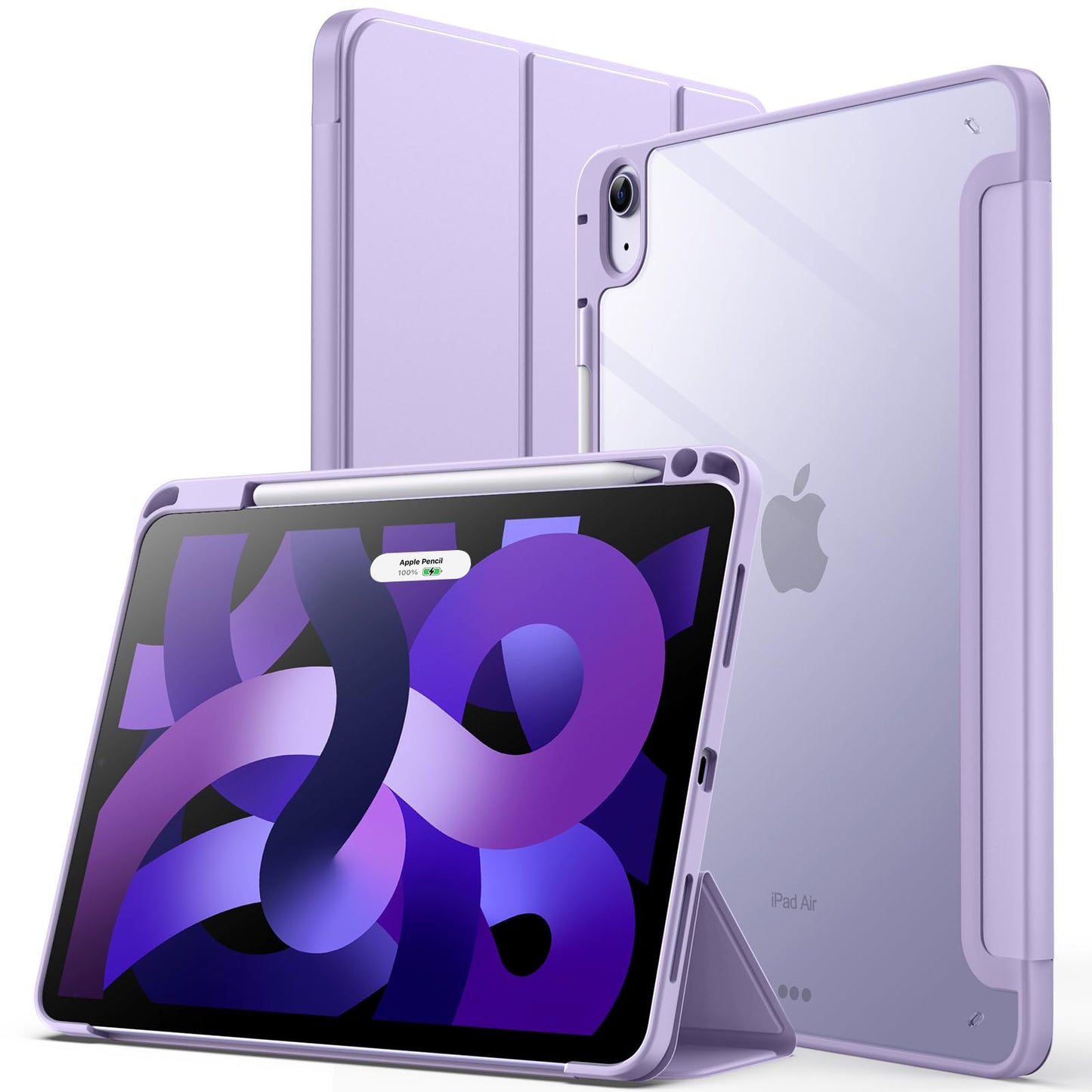 Jetech Case For Ipad Air 11-Inch M3/M2 (2025/2024), Ipad Air 5/4 (2022/2020 5Th/4Th 10.9-Inch) With Pencil Holder, Clear Transpa