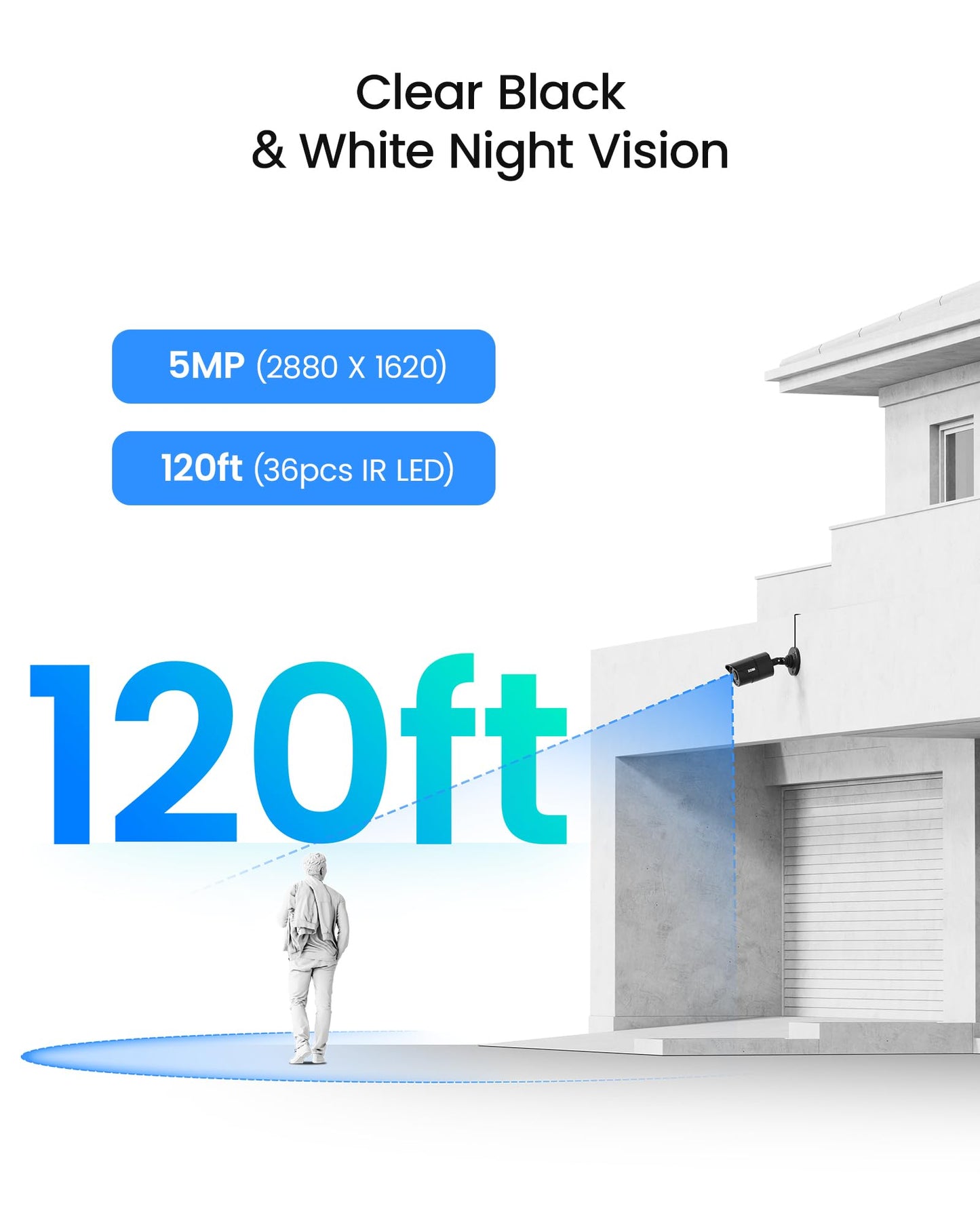 ZOSI 4K PoE Security Camera System, H.265+ 8CH NVR with 2TB HDD (16CH Expandable), 4 x 5MP 3K IP PoE Cameras Outdoor Indoor, AI Human Vehicle Detection, Remote Viewing, 24/7 Recording, IR Night Vision