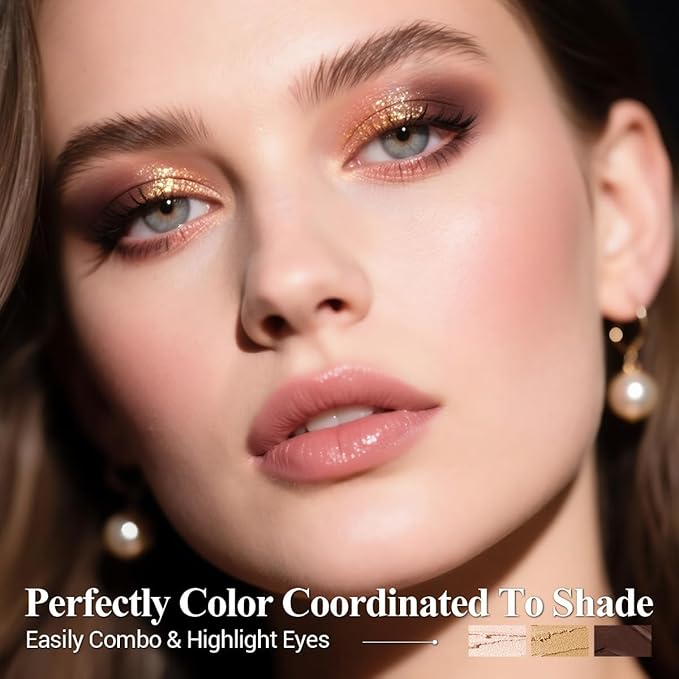 Classic 6PCS Neutral Eyeshadow Stick Makeup Set, Matte Cream Eye Shadow Eyeliner Brightener Pencil Crayon - Golden Amber