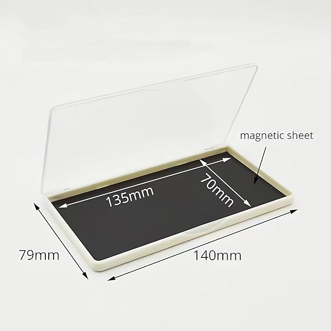 2PC Empty Magnetic Makeup Palette, White Frosted Clear Lid, Empty Eyeshadow Palettes Depots Tavel Storage Box, Small Travel Size, 5.5 x 3.1 inches,