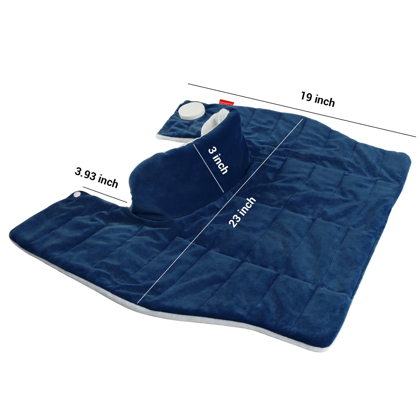 Comfytemp Heating Pad for Neck and Shoulders and Back, 2.6lb Weighted Electric Heat Pad FSA Eligible, Large HSA Heated Wrap, 9 Heat Settings & 11 Timer, Gifts for Women Men Mom Dad, Dark Blue