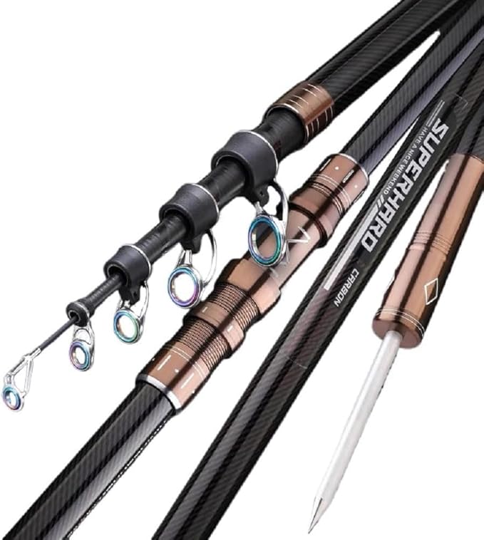 7Ft 9Ft 12Ft 13Ft 14Ft 15Ft Telescopic Fishing Rod Carbon Portable Spinning Fishing Pole for Boat Saltwater and Freshwater...