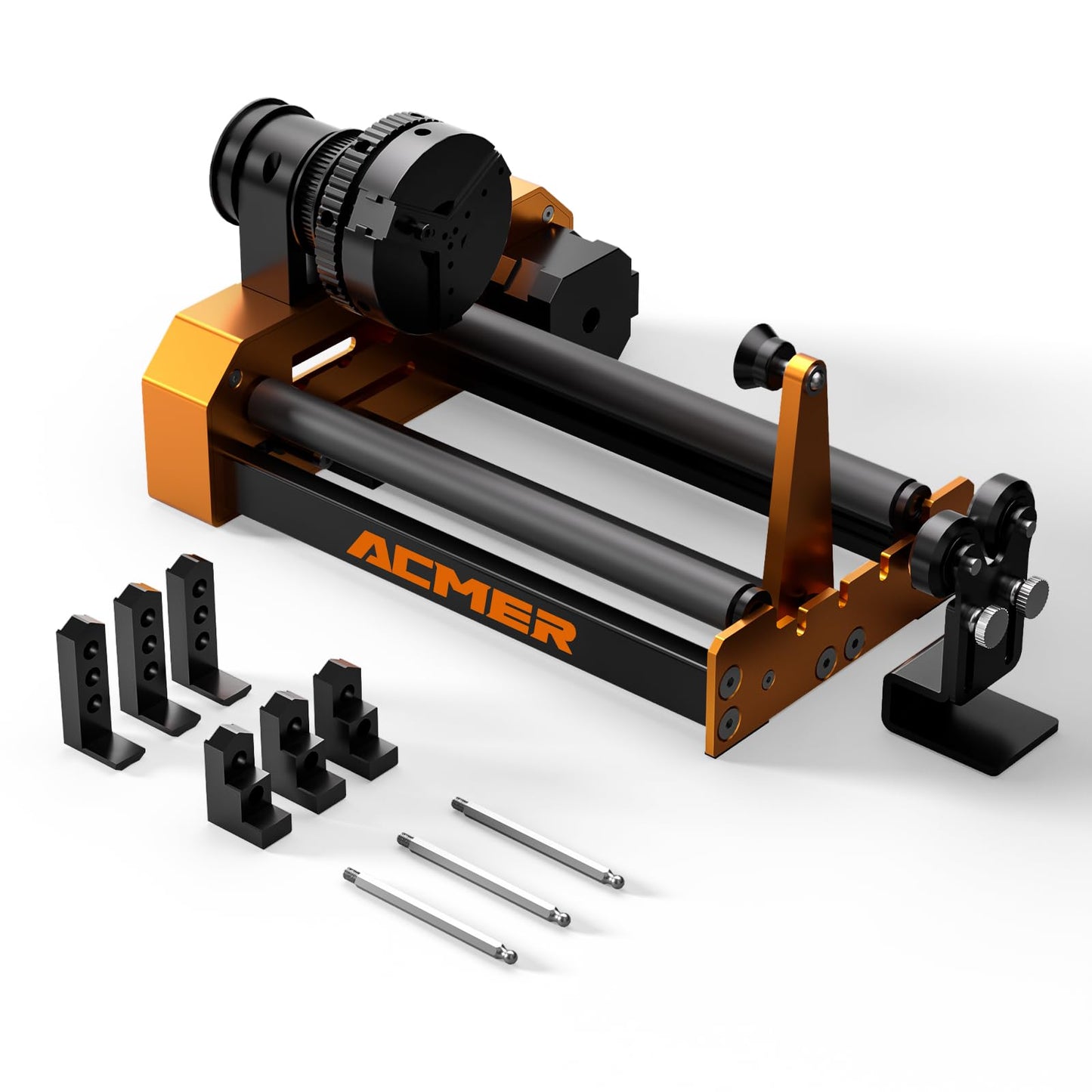 ACMER M4 Laser Rotary Roller, Laser Engraver Y-axis Rotary 360° Roller with 3-150mm Engraving Space for Engraving Cylindrical Objects, Ring, Suitable for ACMER P2, P1 and Most Laser Engraver