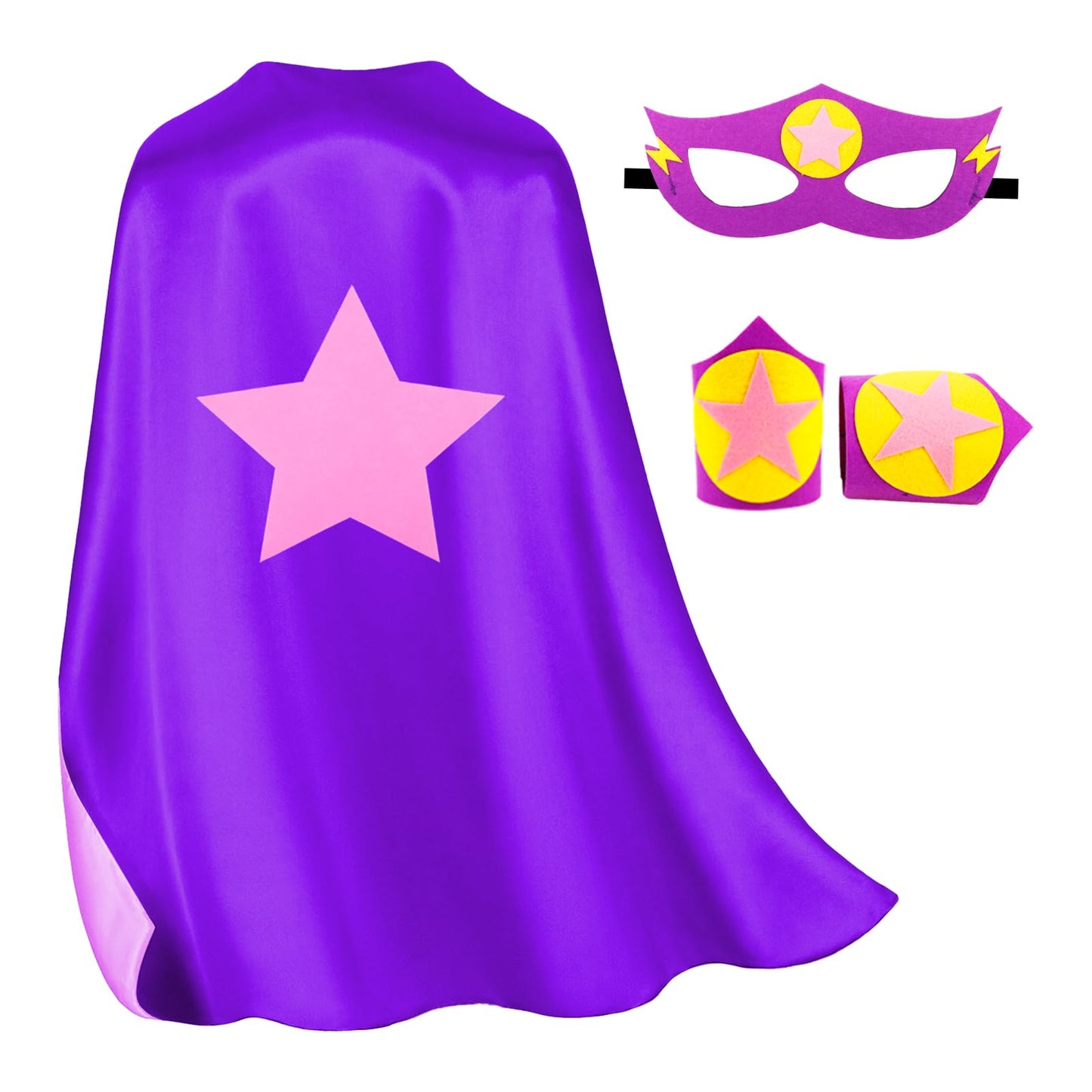 iROLEWIN Kids-Superhero-Cape and Mask for Boys-Girls Super Hero Dress-up Costumes as Children Birthday Party Gifts Favors