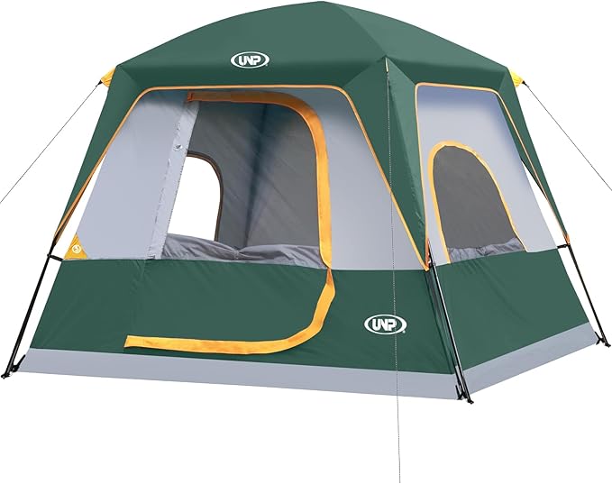UNP 2/4/6/8 Person Tent, Portable Cabin Tent, Camping Tent 4-Person Easy Set Up, Waterproof with Top Rainfly for Outdoor C...