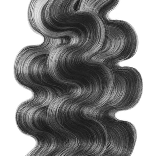 Highlight Bundles P1BGray Body Wave Human Hair Bundle Two Tone Black Mixed With Foxy Silver 3 Bundles 18 20 22 Inch Ombre Grey Body Wave Bundle #1BGray Hair